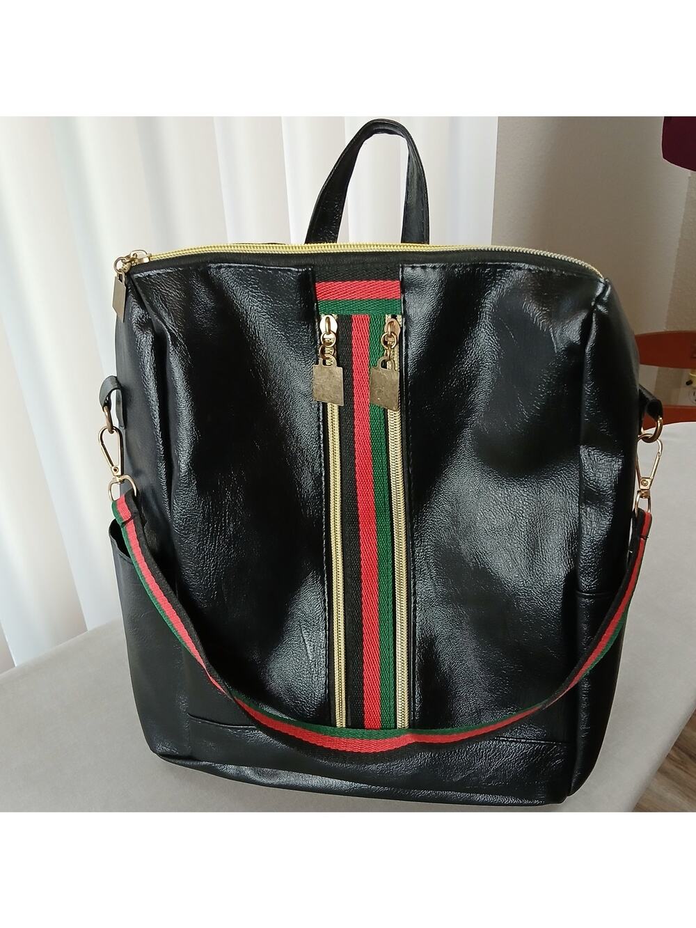 Mini Double Zippers Oxford Backpack EUC repaired T&J Designs spacious